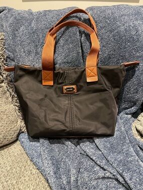 Nine West Black Tote with Brown Handles